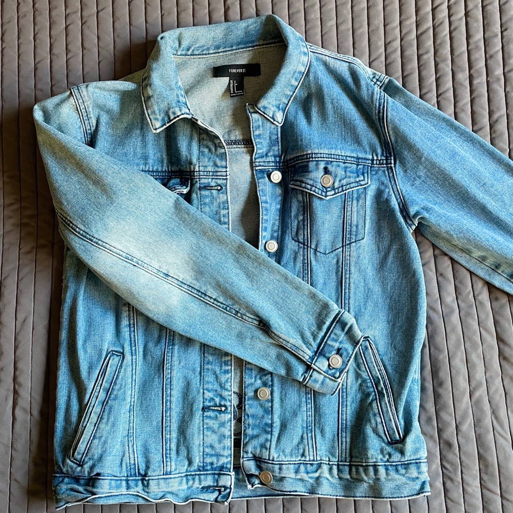 light blue denim jacket